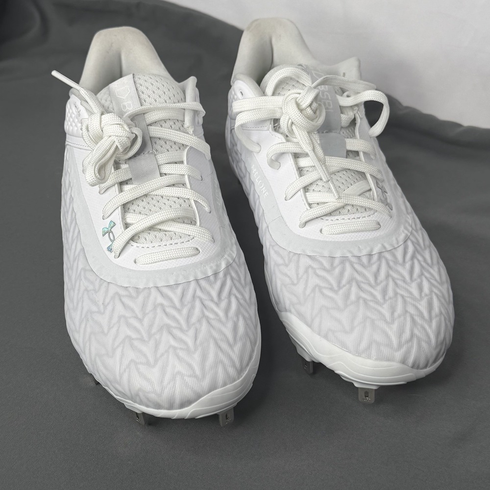 Under Armour Men 7 Women 8.5 Baseball/soft Cleats Shoes White UA Yard MT TPU 3.0 - Picture 3 of 13